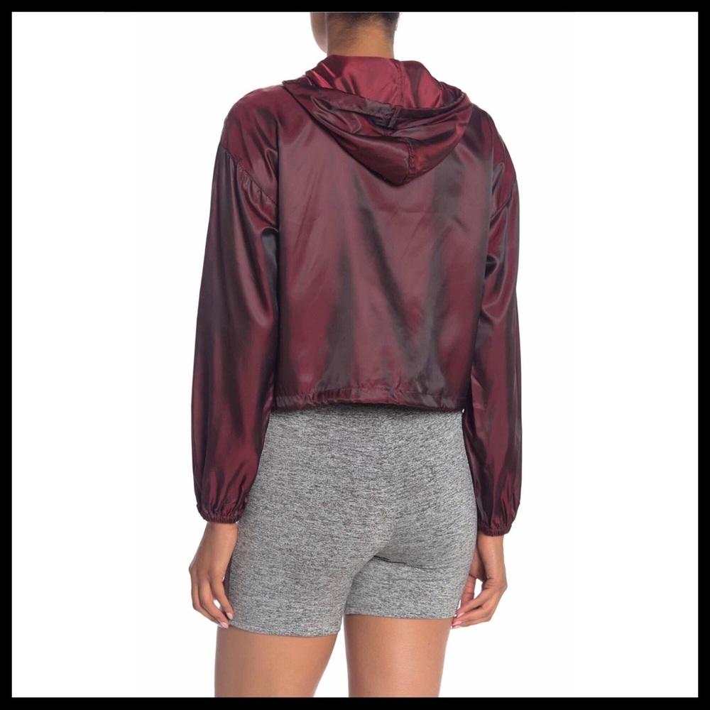 RAIN JACKET HOODED ZIP WATERPROOF HOODIE SPORTY ATHLETIC WINDBREAKER BOMBER A3C - Picture 4 of 6